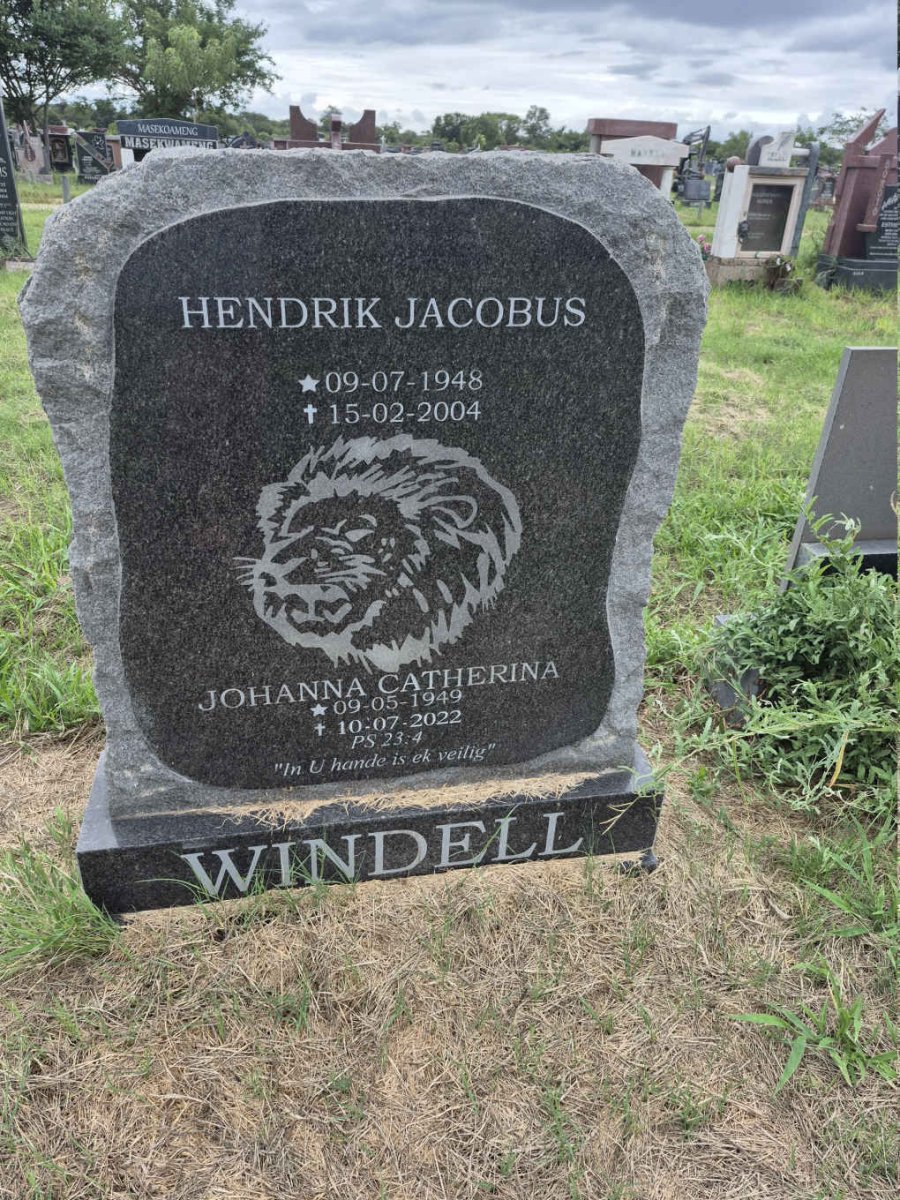 WINDELL Hendrik Jacobus 1948-2004 & Johanna Catherina 1949-2022