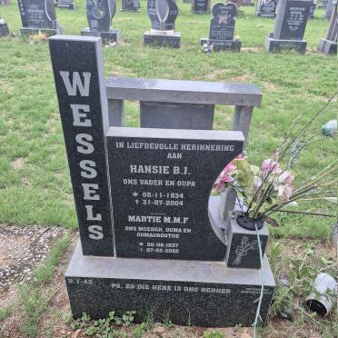 WESSELS Hansie B.J. 1934-2004 & Martie M.M.F. 1937-2022