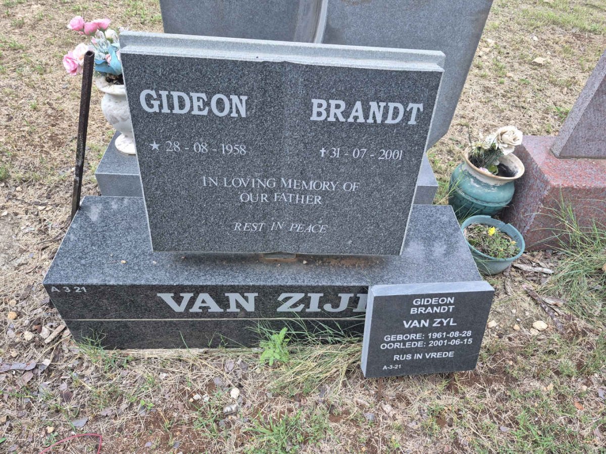 ZIJL Gideon Brandt, van 1958-2001 