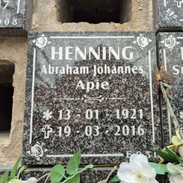HENNING Abraham Johannes 1921-2016 