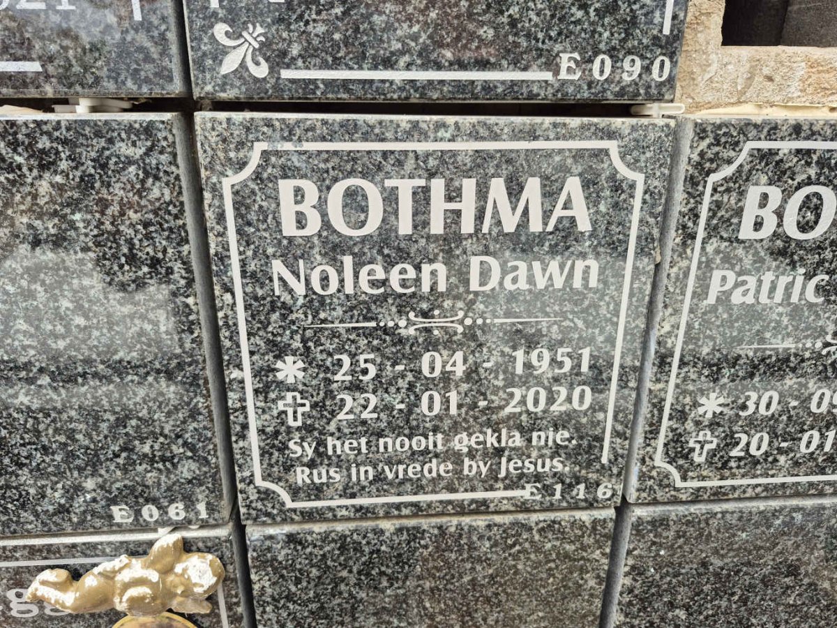 BOTHMA Noleen Dawn 1951-2020