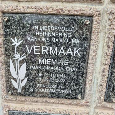VERMAAK Maria Magdalena 1941-2023
