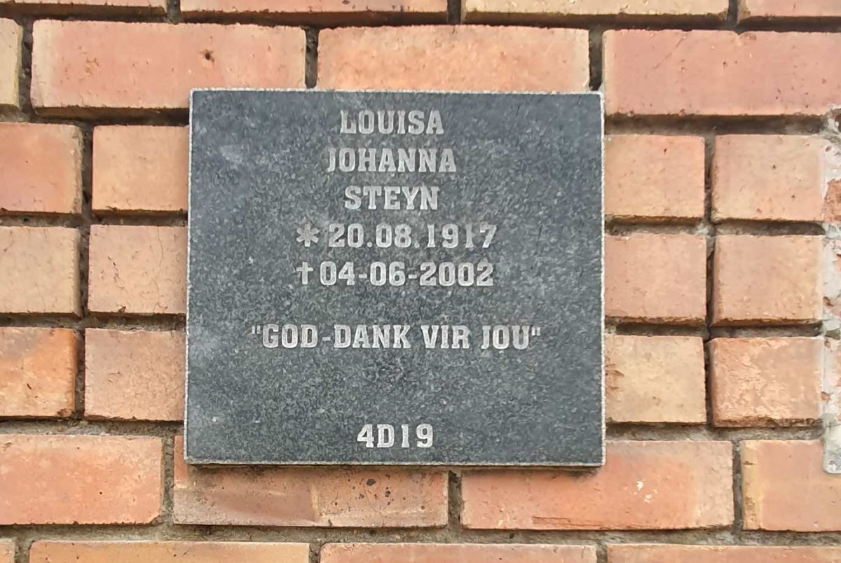 STEYN Louisa Johanna 1917-2002