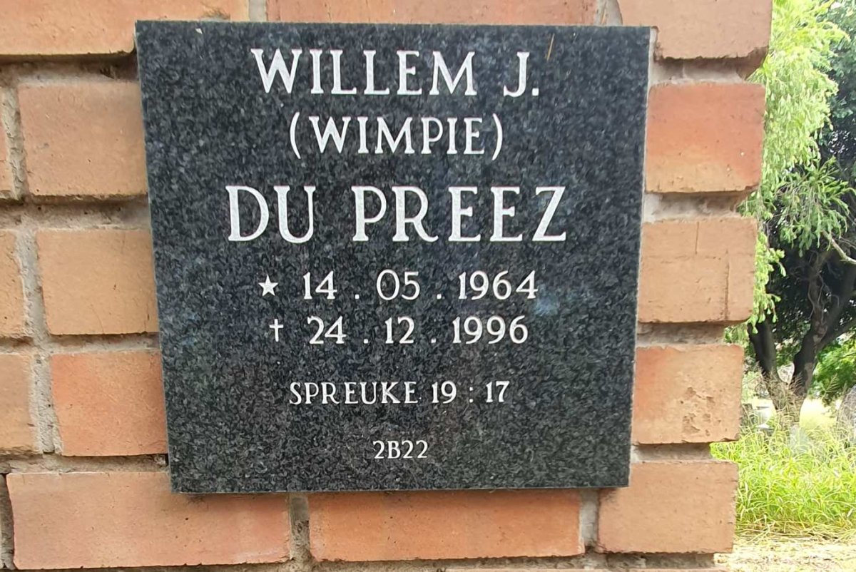 PREEZ Willem J., du 1964-1996