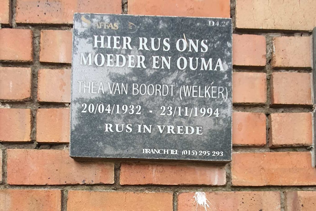BOORDT Thea, van 1932-1994