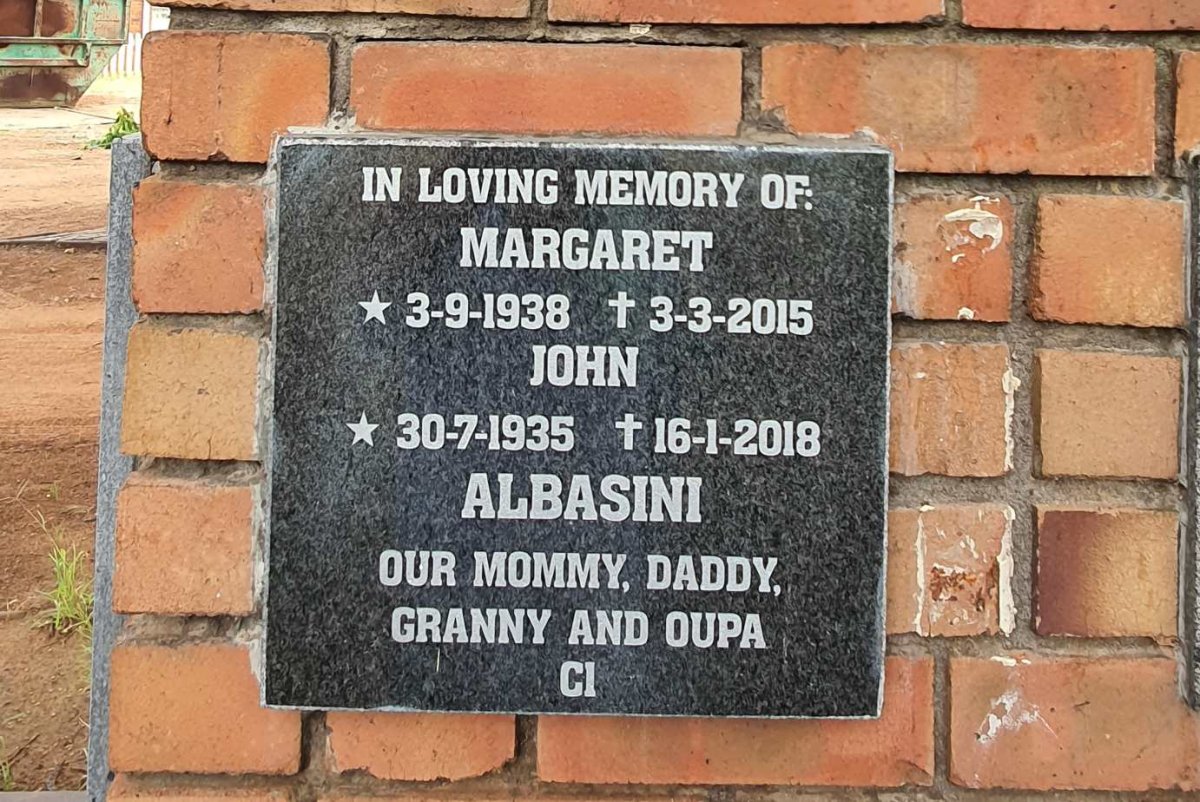 ALBASINI John 1935-2018 & Margaret 1938-2015
