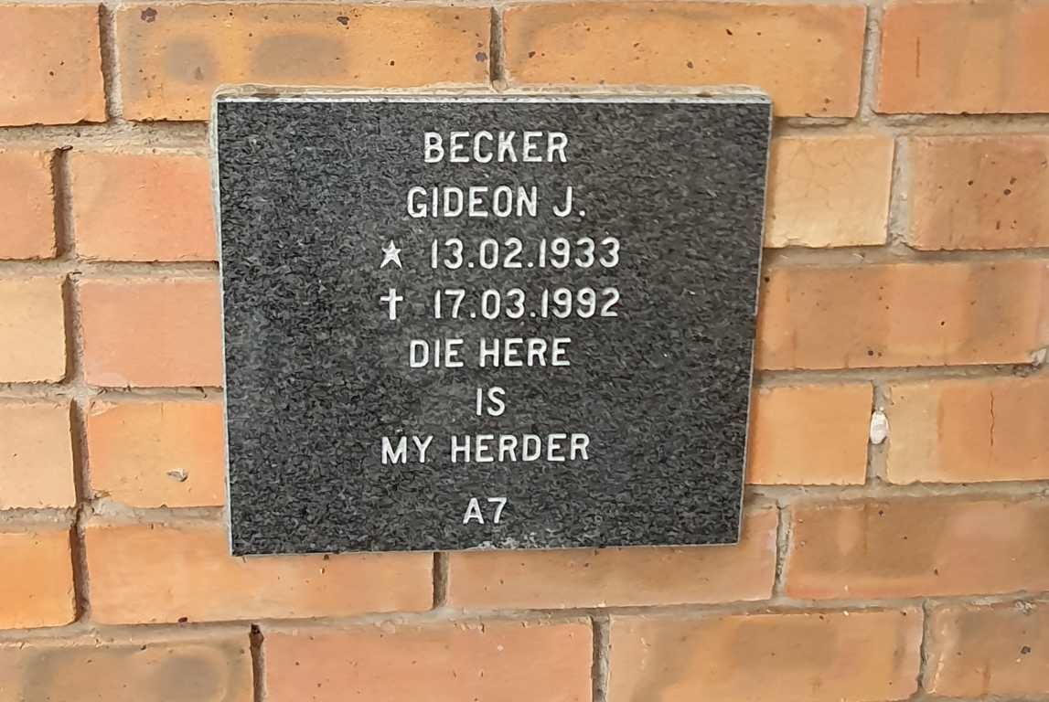 BECKER Gideon J. 1933-1992