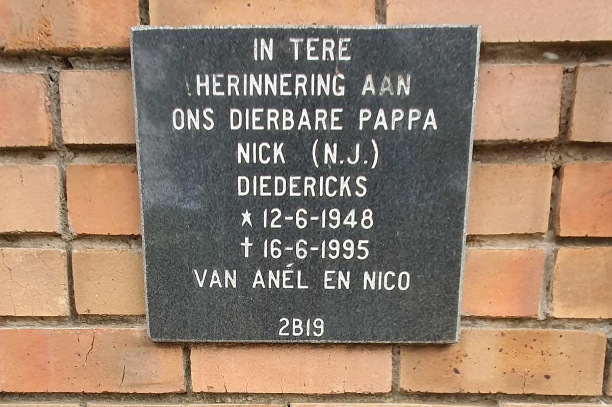 DIEDERICKS Nick N.J. 1948-1995