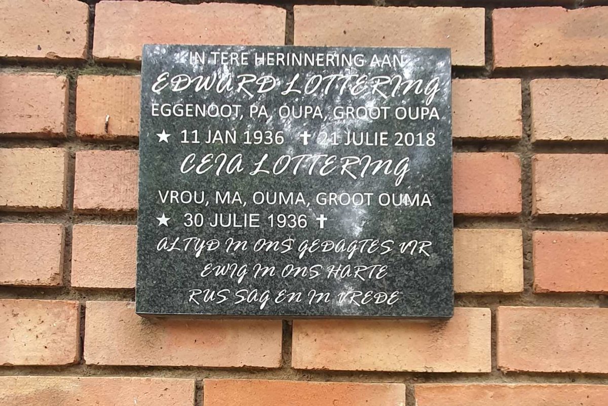 LOTTERING Edward 1936-2018 & Ceia 1936-