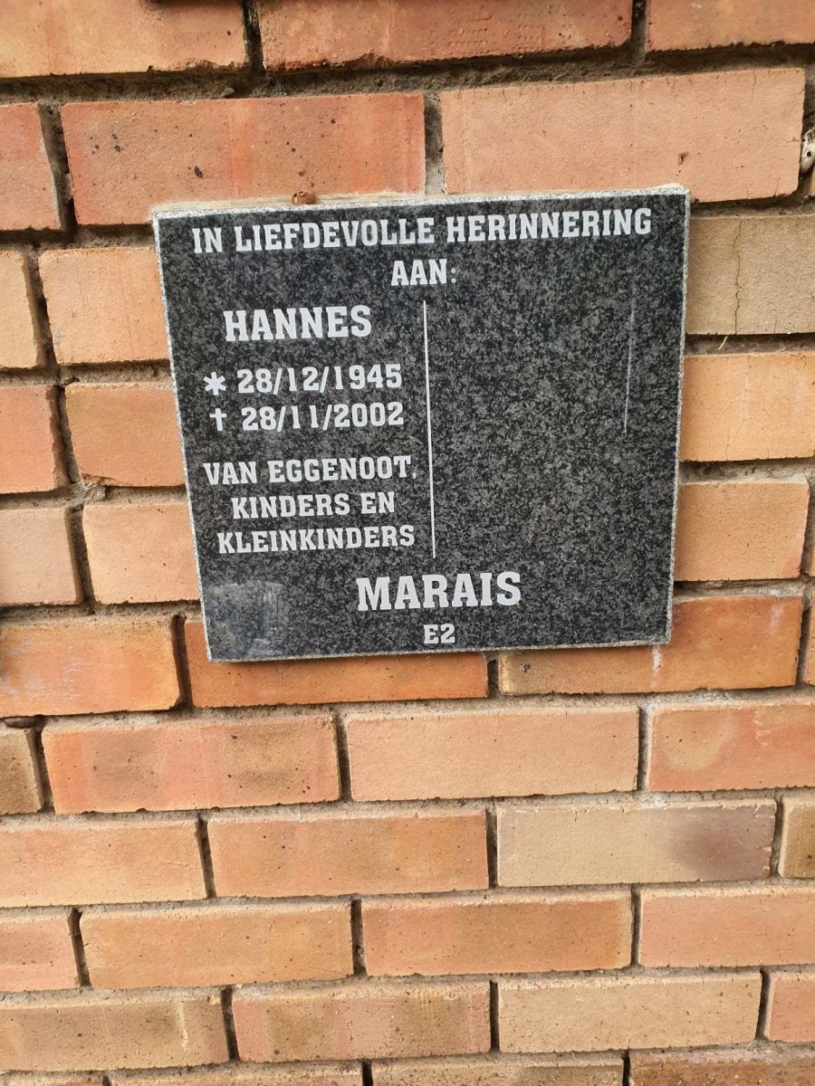 MARAIS Hannes 1945-2002