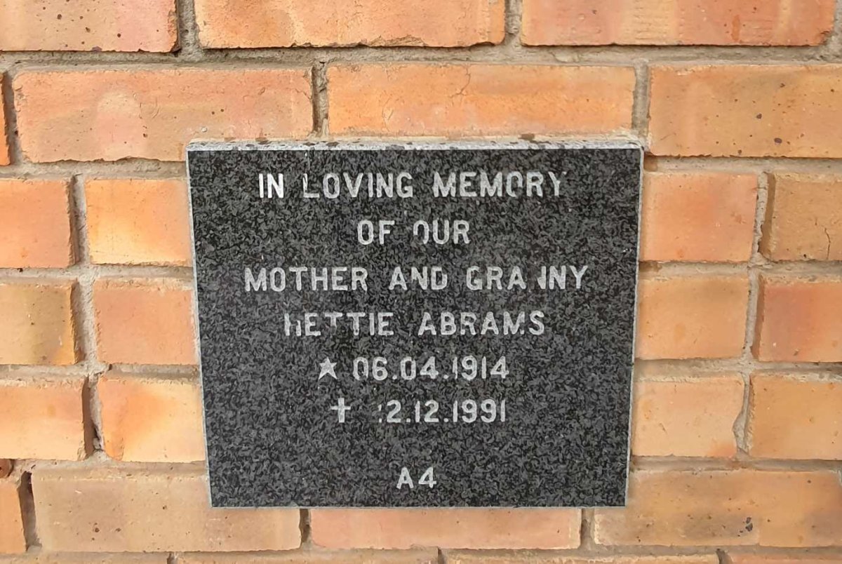 ABRAMS Hettie 1914-1991