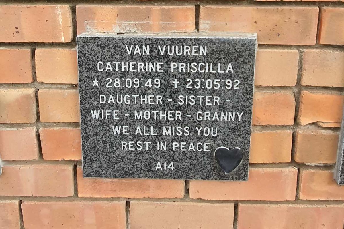 VUUREN Catherine Priscilla, van 1949-1992