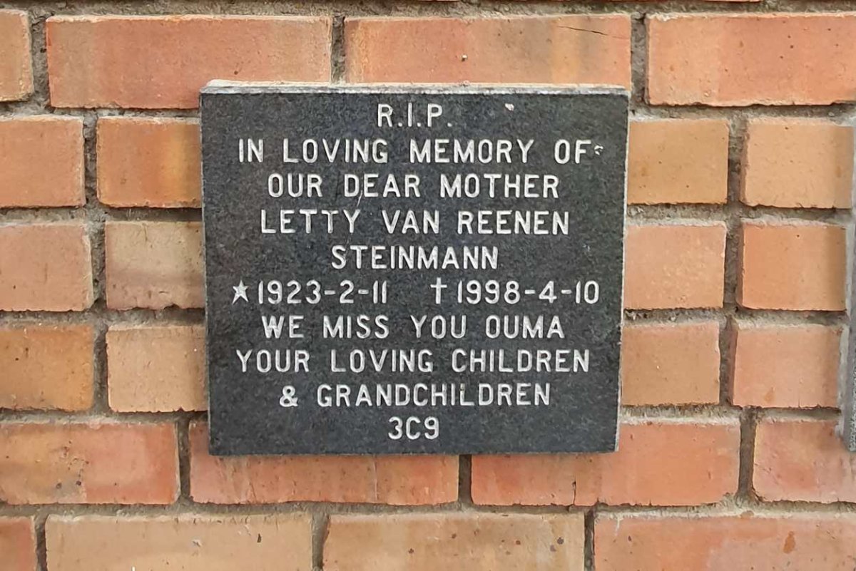 STEINMANN Letty van Reenen 1923-1998