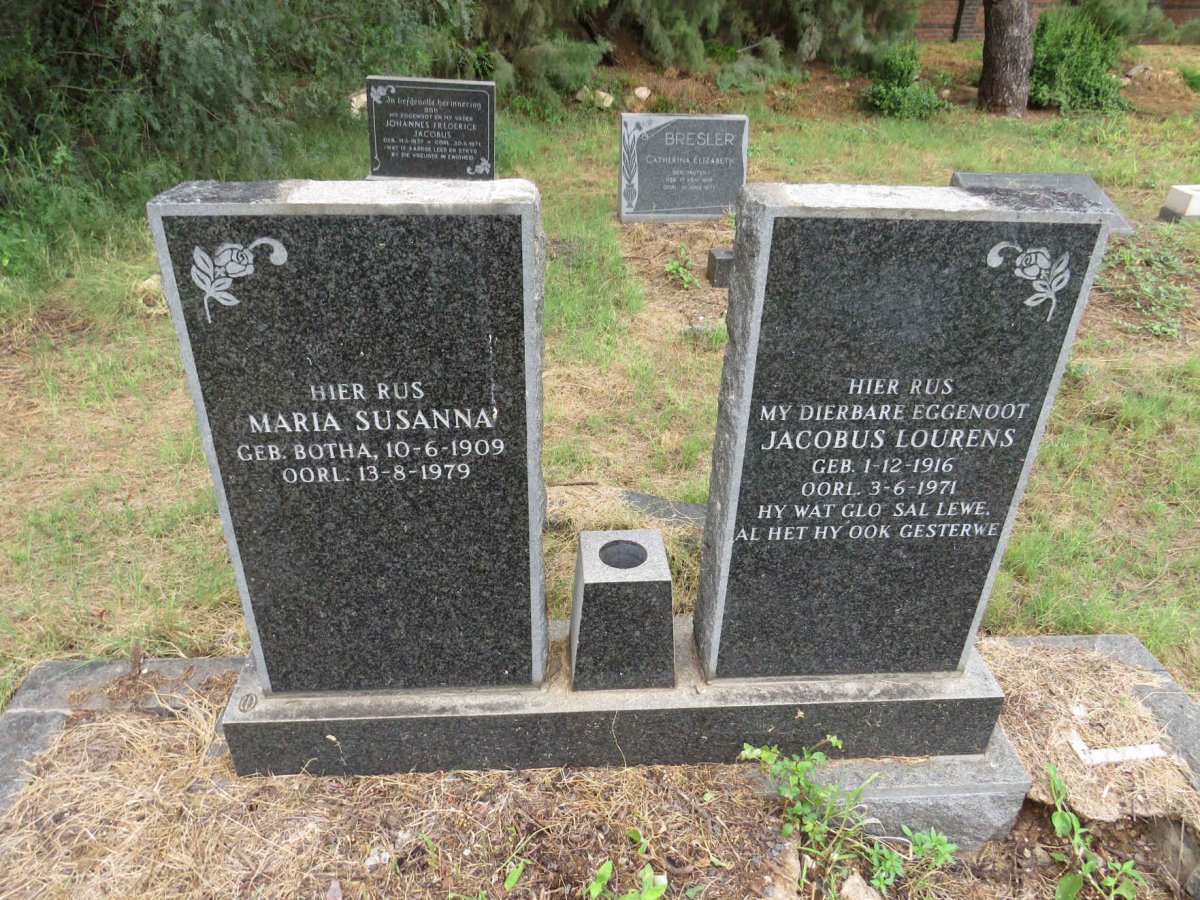? Jacobus Lourens 1916-1971 & Maria Susanna BOTHA 1909-1979