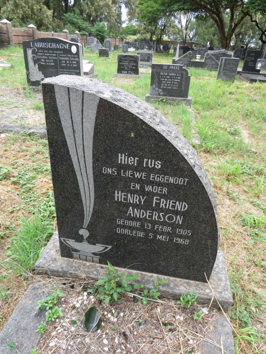 ANDERSON Henry Friend 1905-1968 