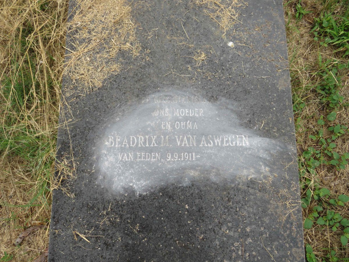 ASWEGEN Beadrix M., van nee VAN EEDEN 1911-