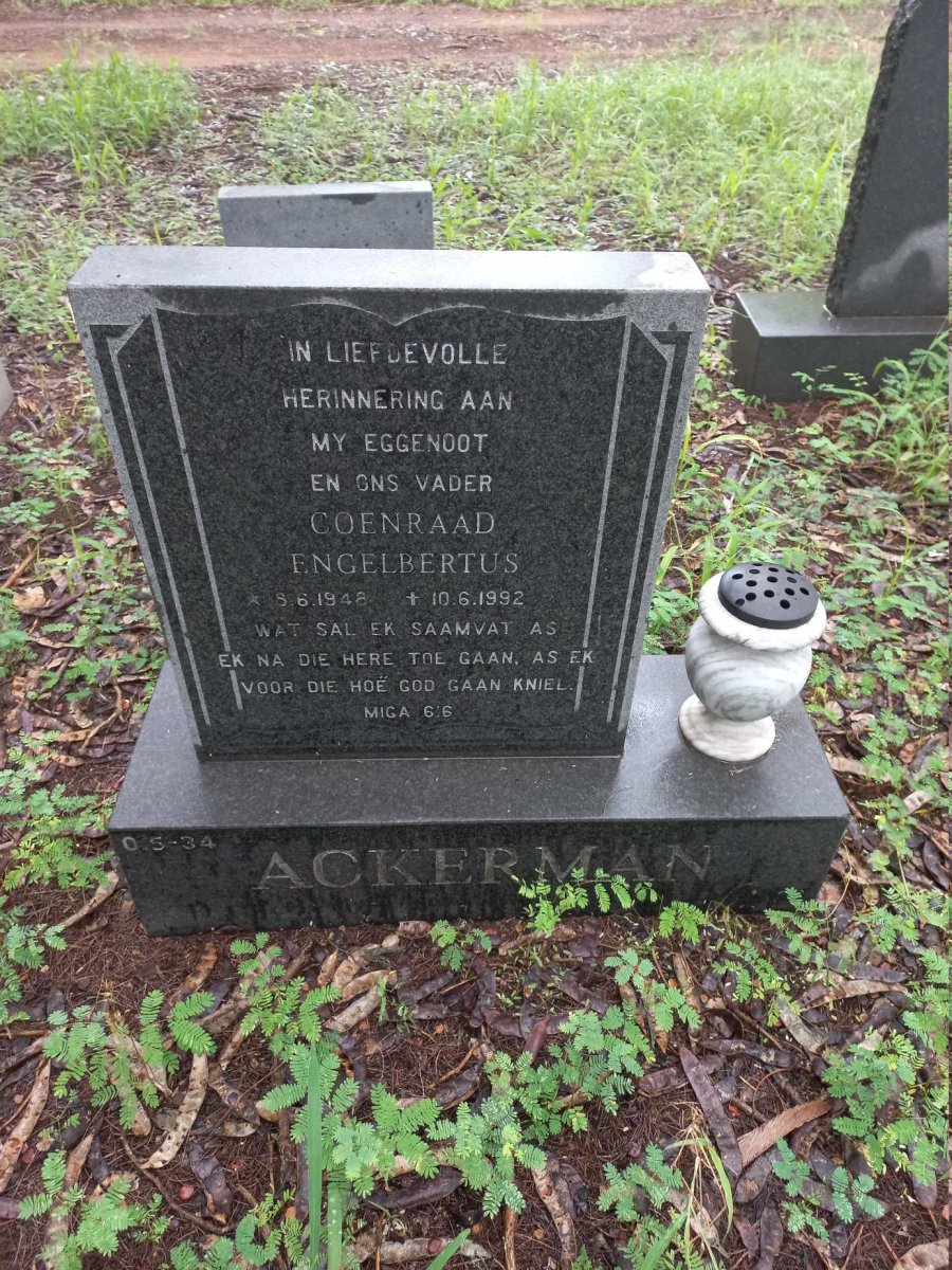 ACKERMAN Coenraad Engelbertus 1948-1992
