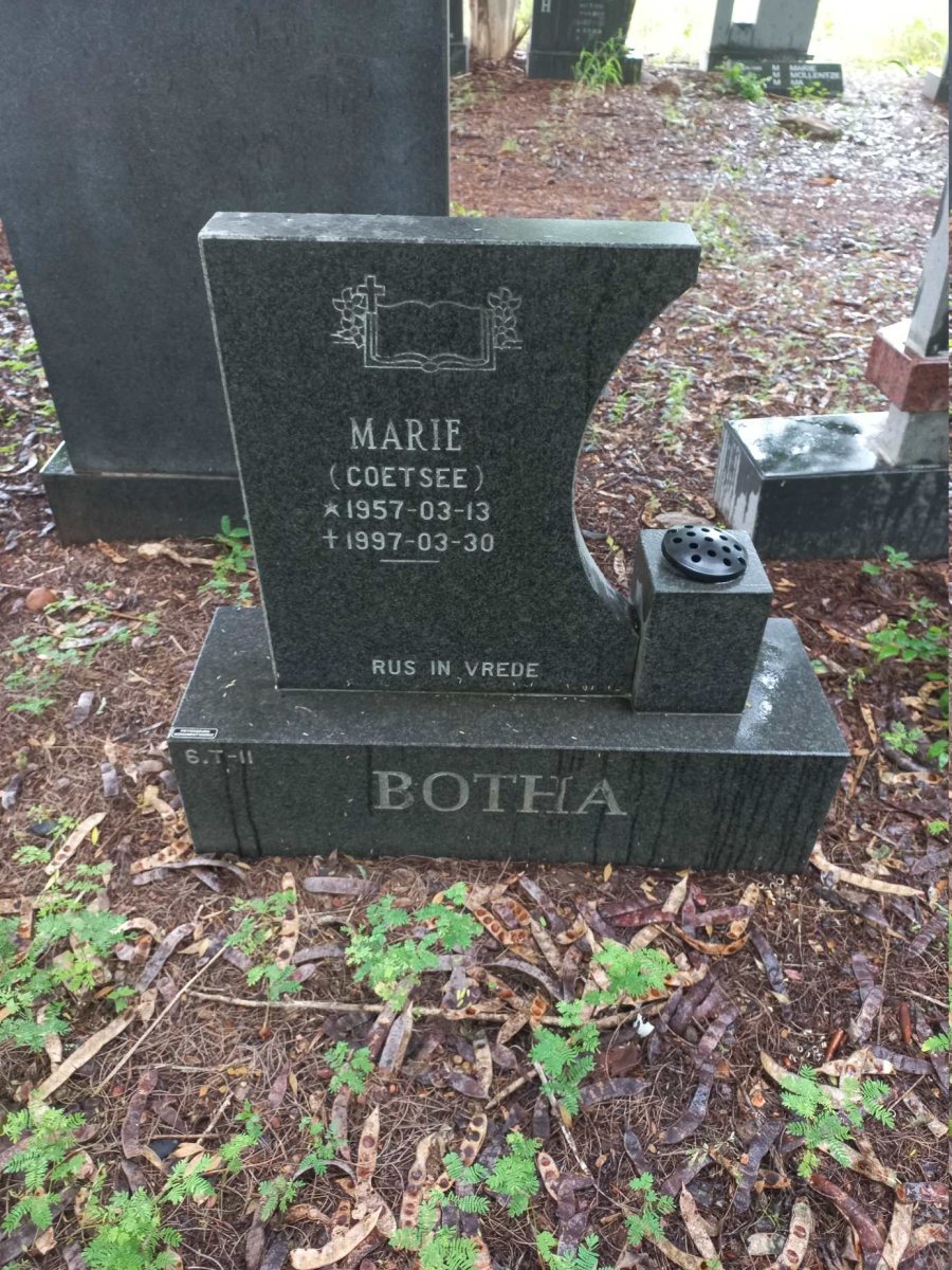 BOTHA Marie nee COETSEE 1957-1997