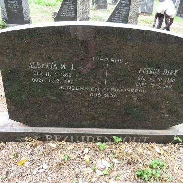 BEZUIDENHOUT Petrus Dirk 1880-1957 & Alberta M.J. 1892-1980