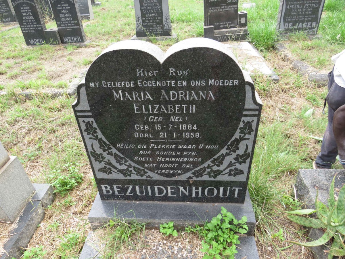BEZUIDENHOUT Maria Adriana Elizabeth nee NEL 1884-1958