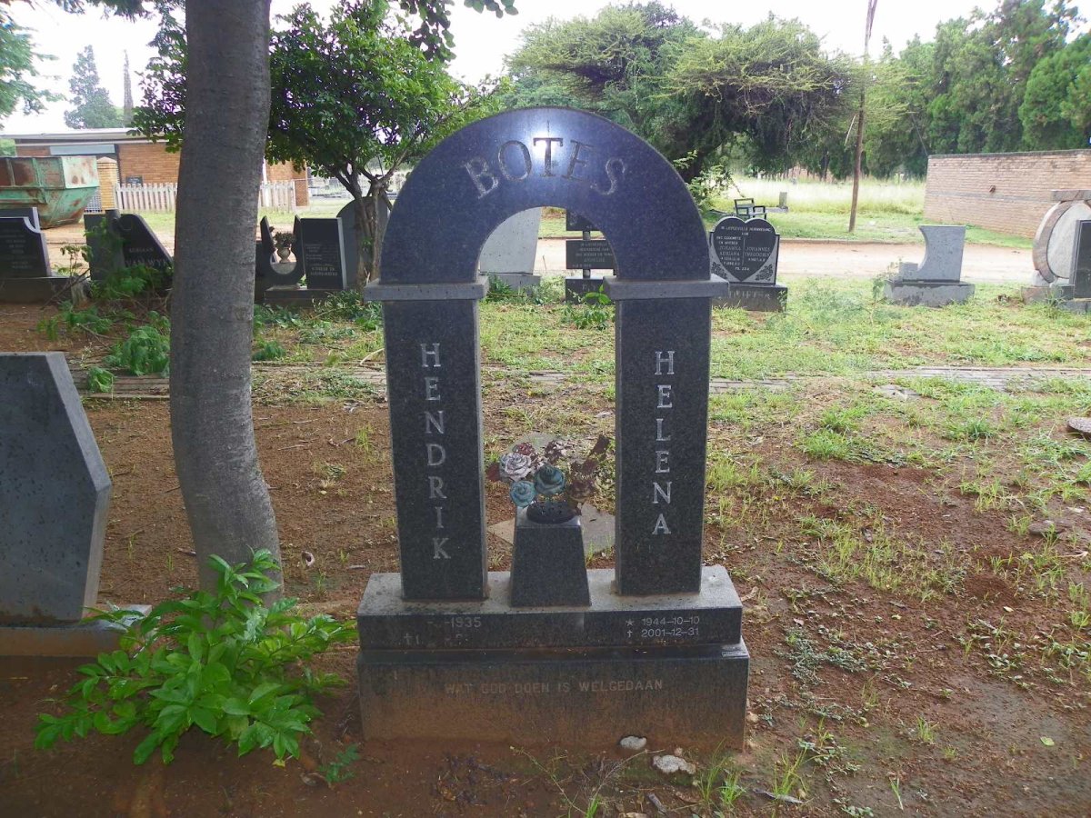BOTES Hendrik 1935-1998 & Helena 1944-2001