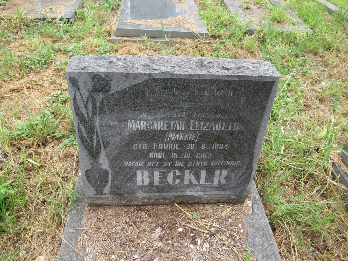 BECKER Margaretah Elizabetha nee FOURIE 1894-1969 