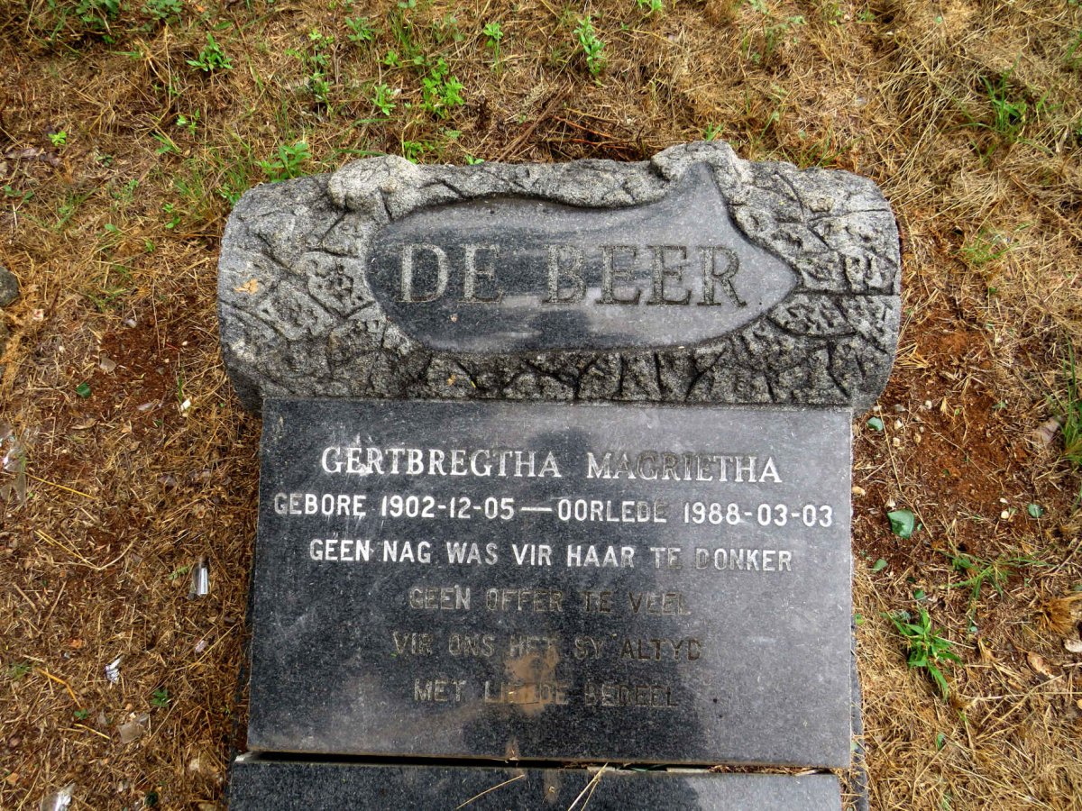 BEER Gertbregtha Magrietha, de 1902-1988