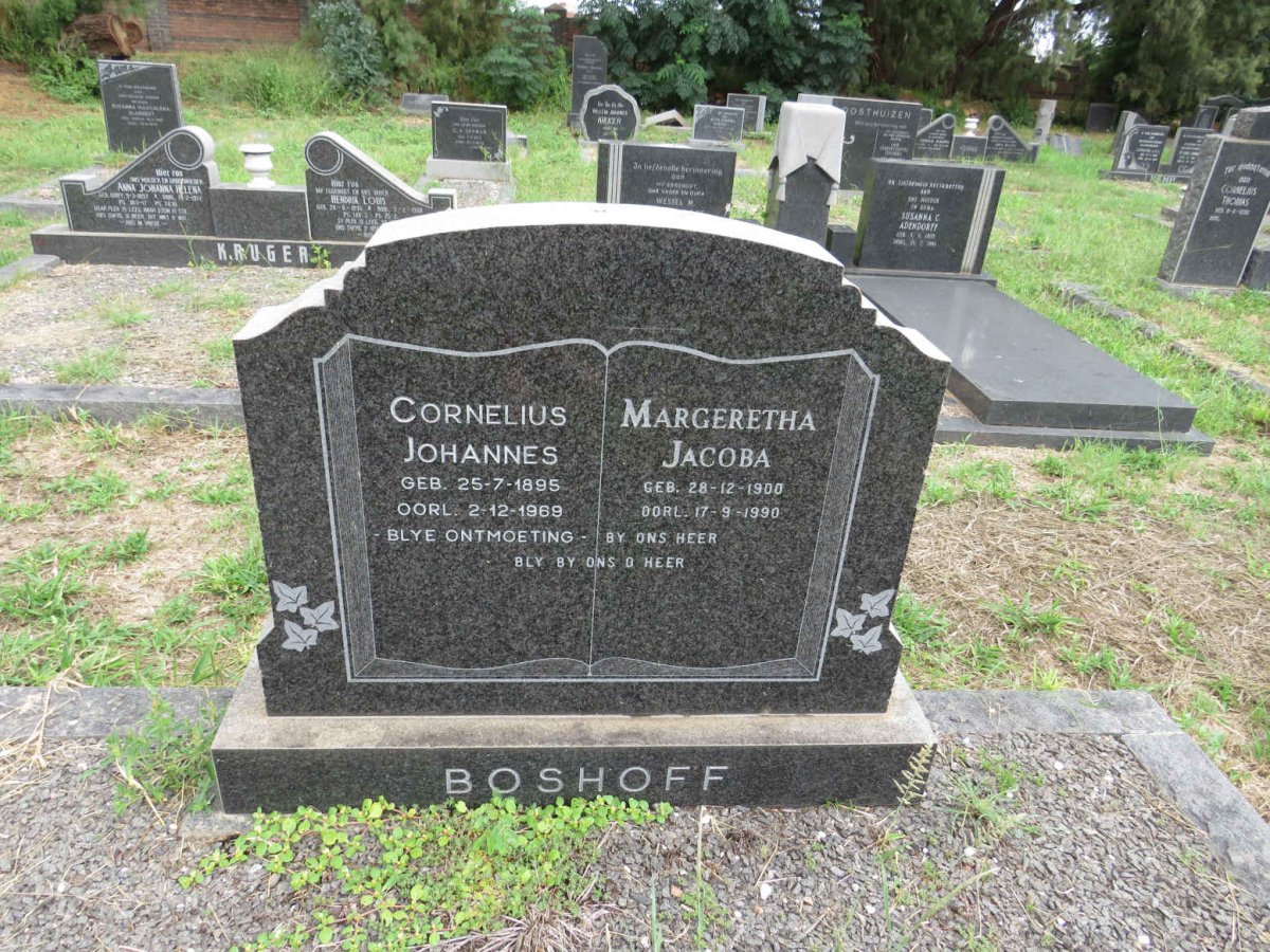 BOSHOFF Cornelius Johannes 1895-1969 & Margaretha Jacoba 1900-1990