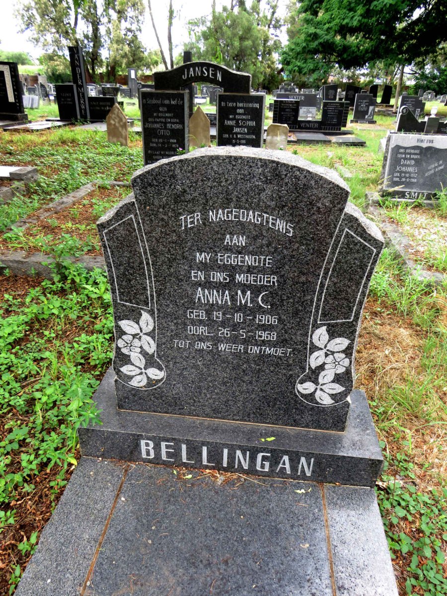 BELLINGAN Anna M.C. 1906-1968