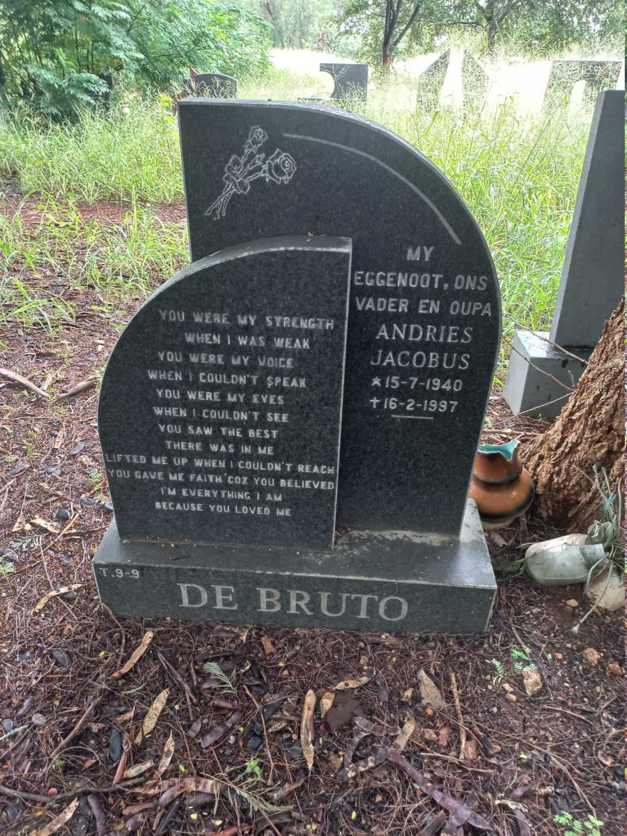 BRUTO Andries Jacobus, de 1940-1997
