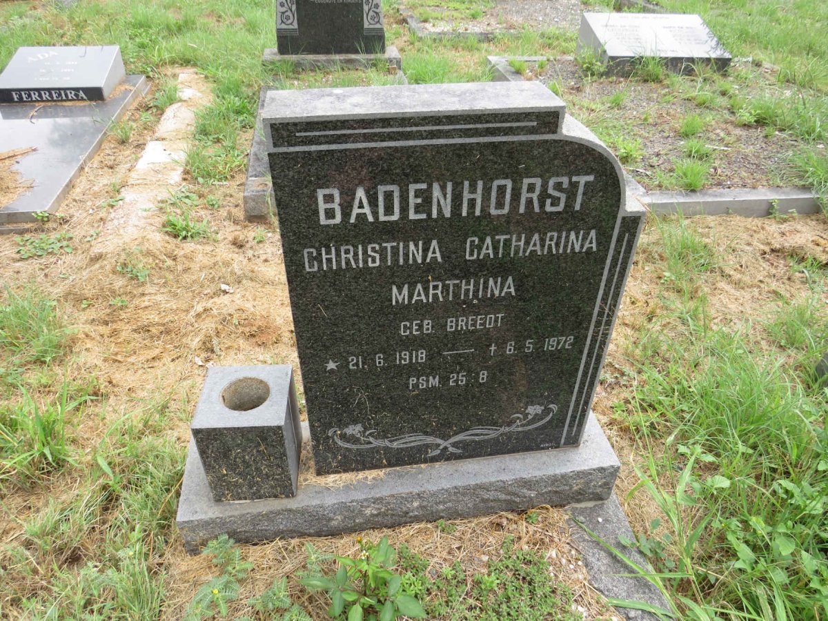 BADENHORST Christina Catharina Marthina nee BREEDT 1918-1972