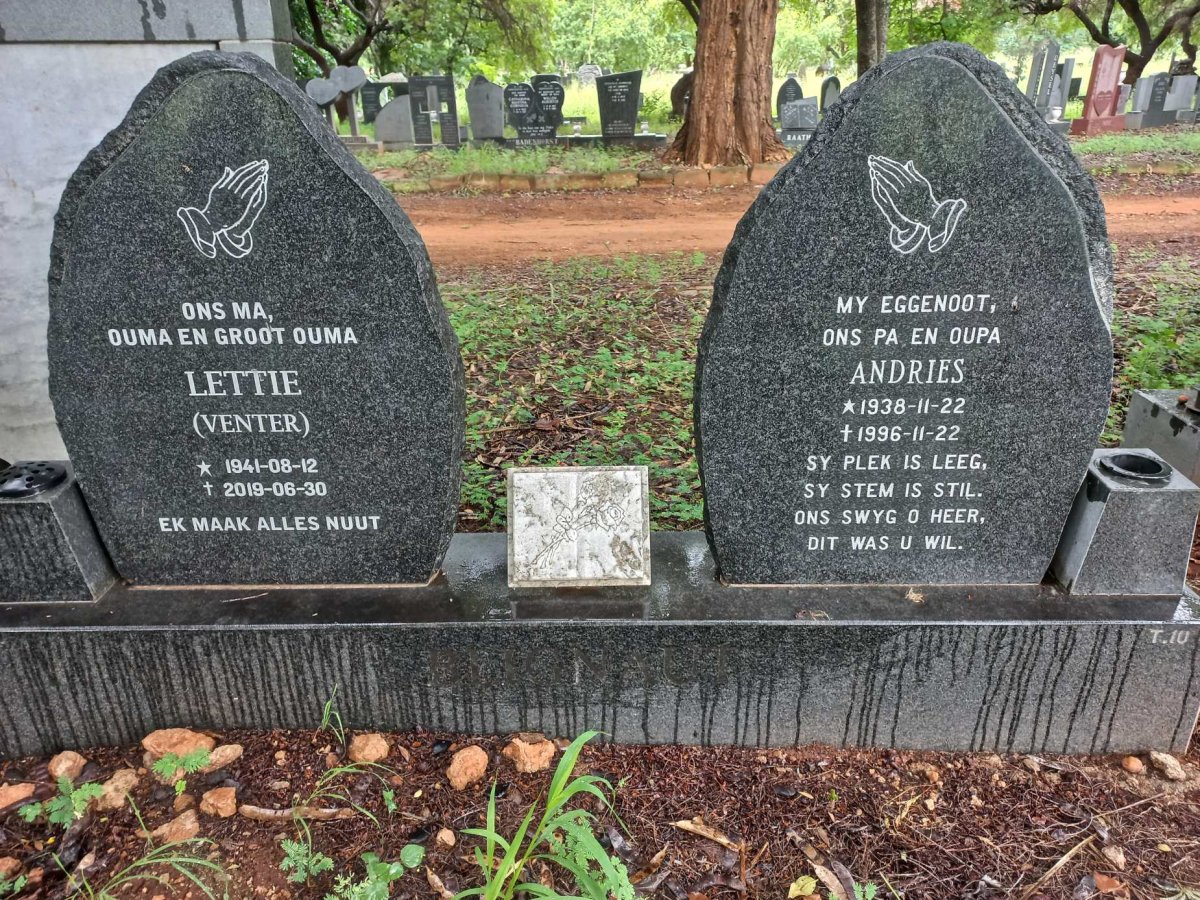 BLIGNAUT Andries 1938-1996 & Lettie VENTER 1941-2019