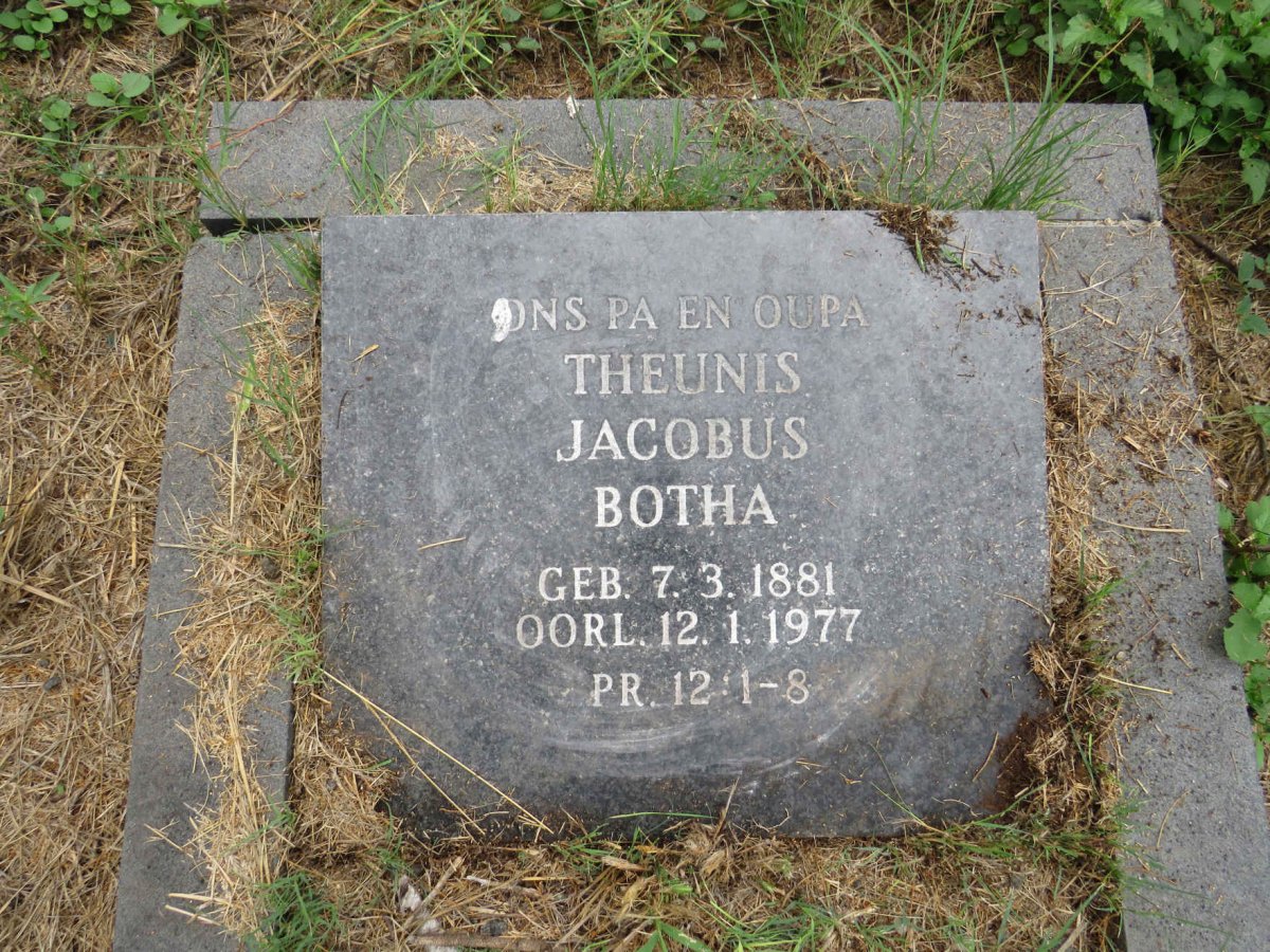 BOTHA Theunis Jacobus 1881-1977