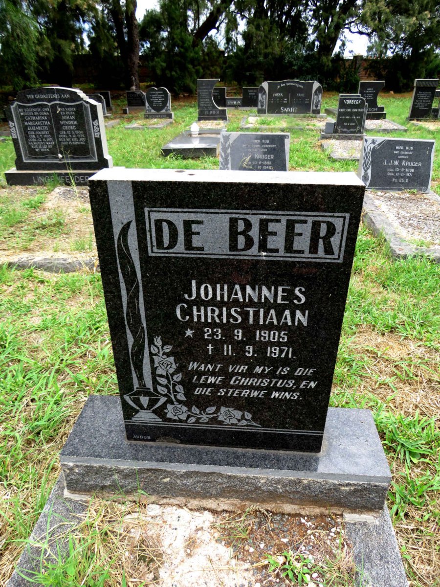 BEER Johannes Christiaan, de 1905-1971