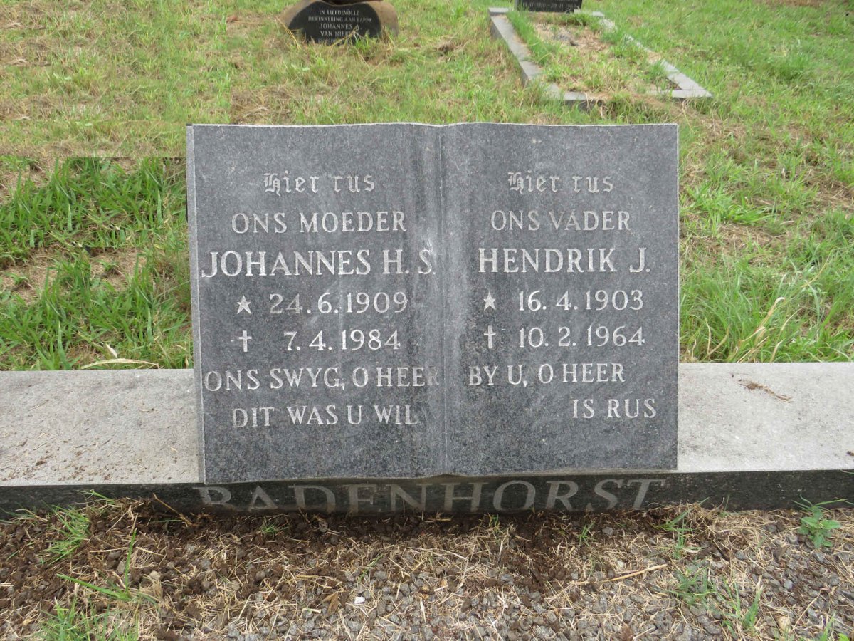 BADENHORST Hendrik J. 1903-1964 & Johannes H.S. 1909-1984