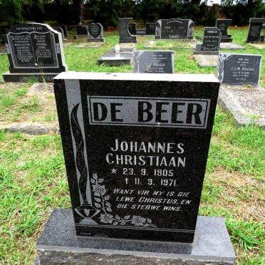 BEER Johannes Christiaan, de 1905-1971