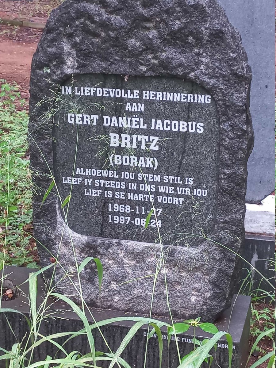 BRITZ Gert Daniel Jacobus 1968-1997