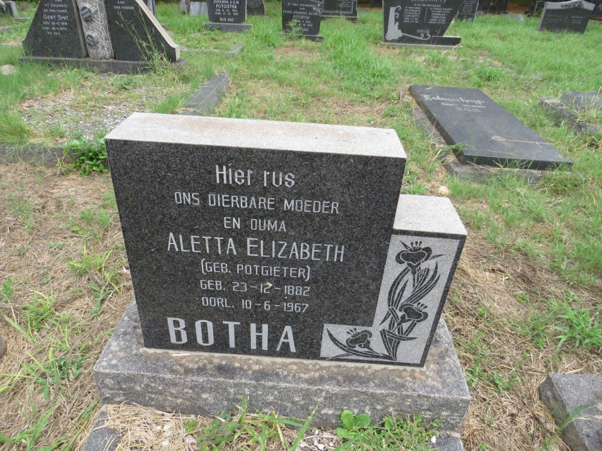 BOTHA Aletta Elizabeth nee POTGIETER 1882-1967