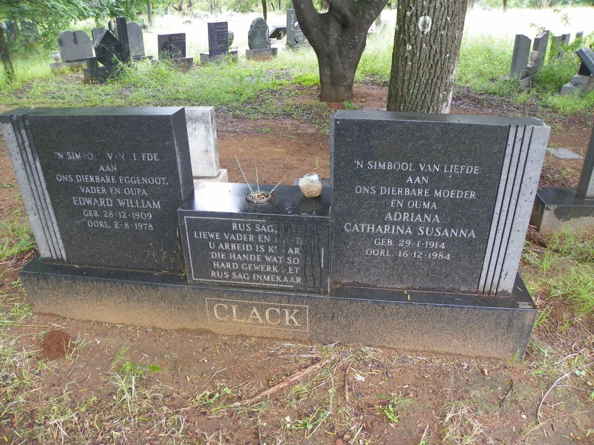 CLACK Edward William 1909-1978 & Adriana Catharina Susanna 1914-1984