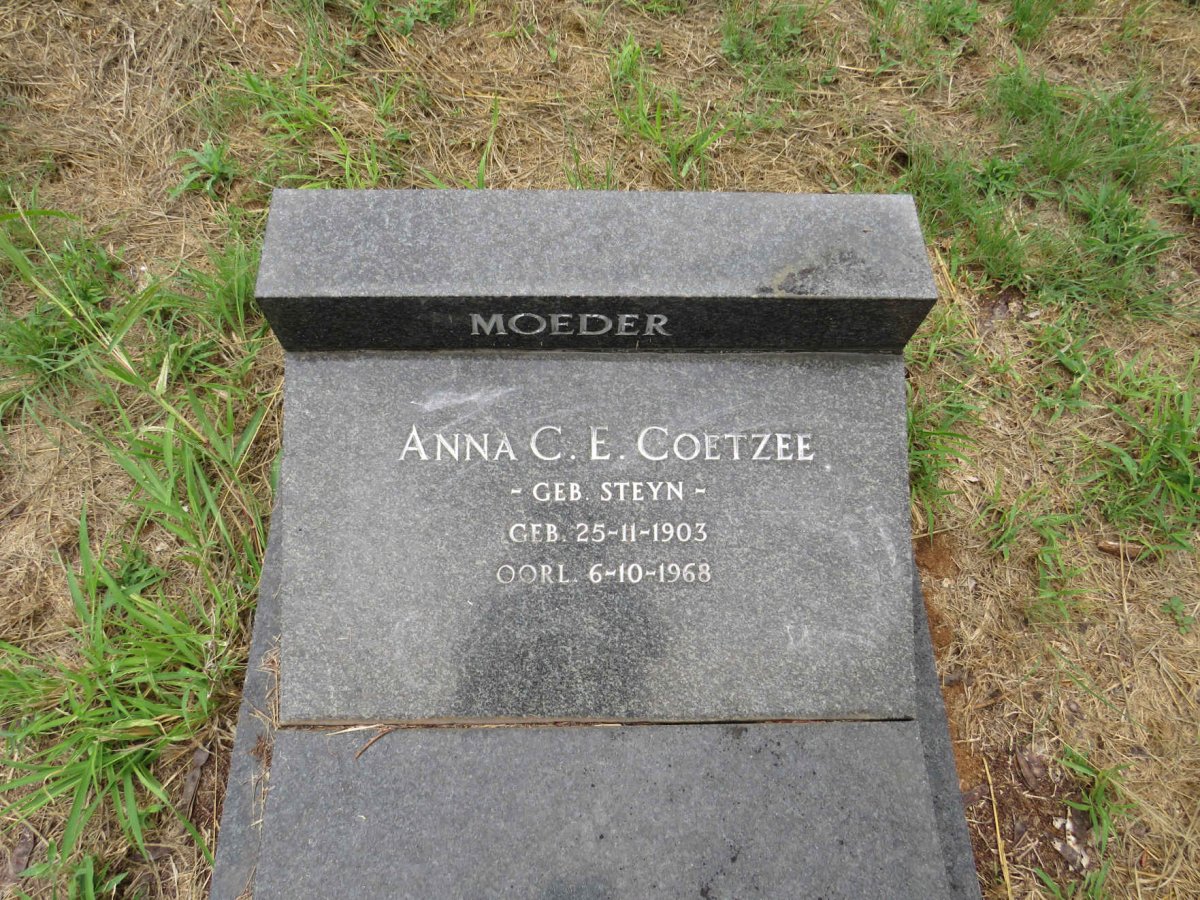 COETZEE Anna C.E. nee STEYN 1903-1968