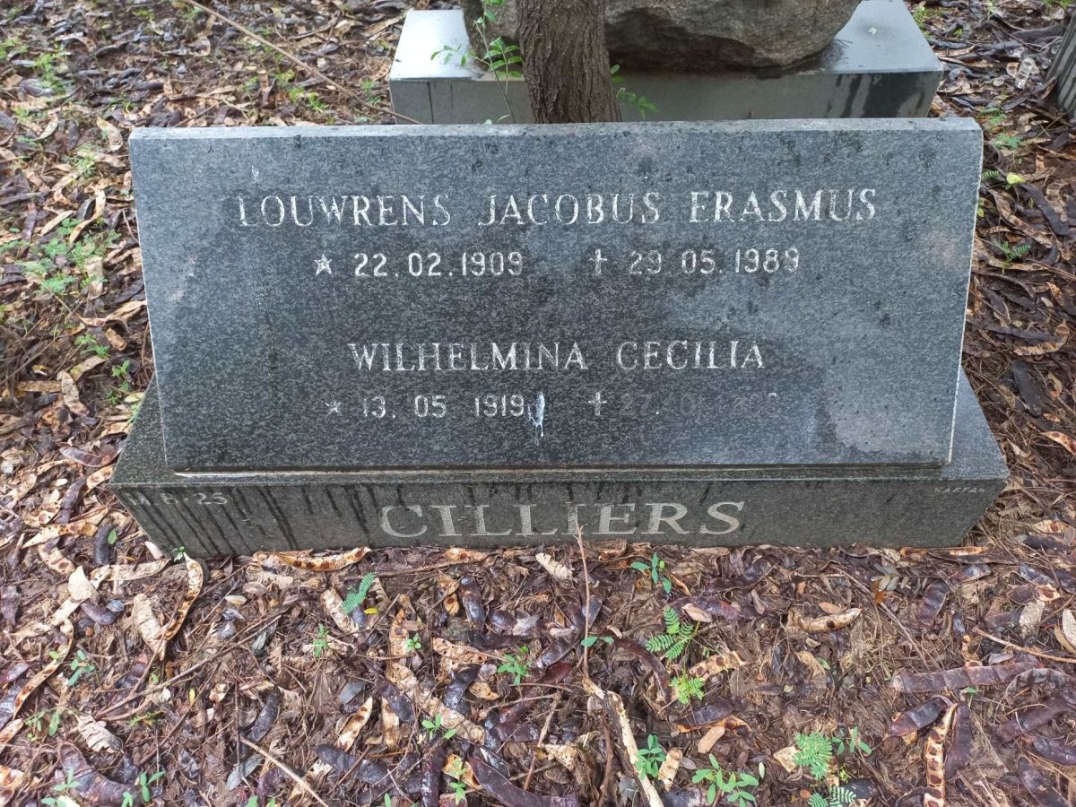 CILLIERS Louwrens Jacobus Erasmus 1909-1989 & Wilhelmina Cecilia 1919-?