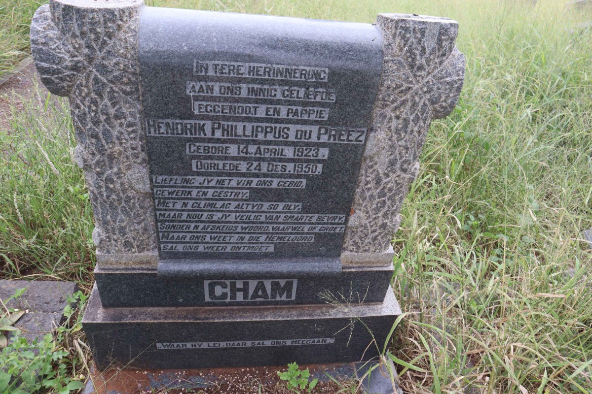 CHAM Hendrik Phillippus du Preez 1923-1950