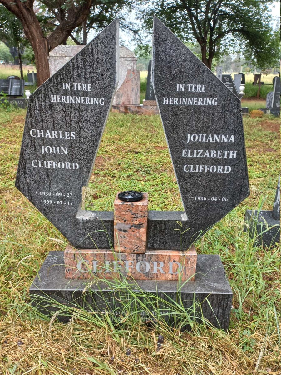 CLIFFORD Charles John 1930-1999 & Johanna Elizabeth 1936-