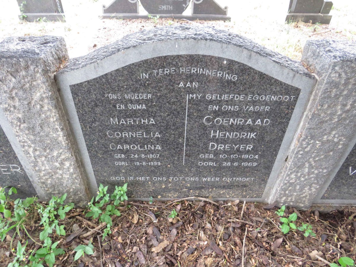 DREYER Coenraad Hendrik 1904-1969 & Martha Cornelia Carolina 1907-1999