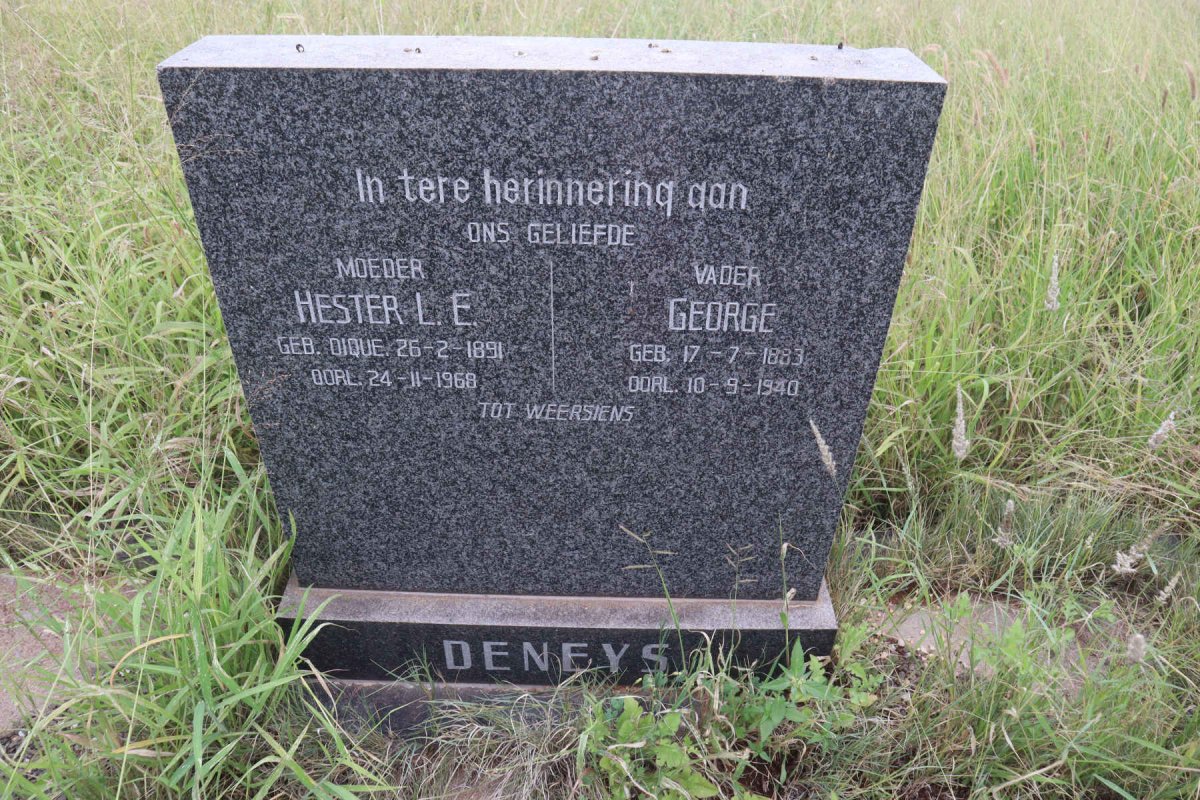 DENEYS George 1883-1940 & Hester L.E. nee DIQUE 1891-1968