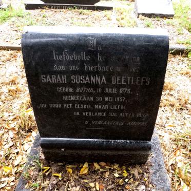 DEETLEFS Sarah Susanna nee BOTHA 1876-1957