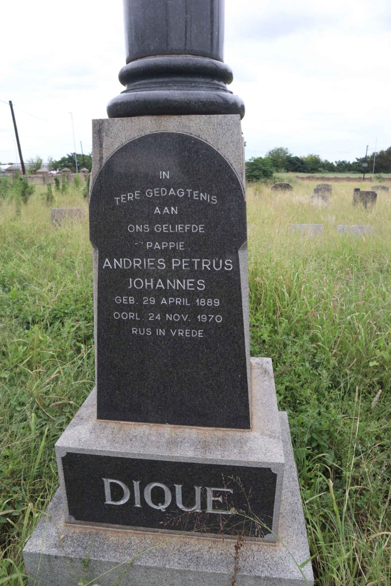 DIQUE Andries Petrus Johannes 1889-1970
