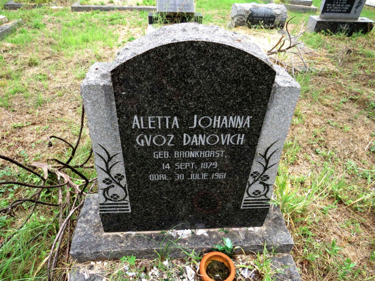 DANOVICH Aletta Johanna, GVOZ nee BRONKHORST 1879-1961