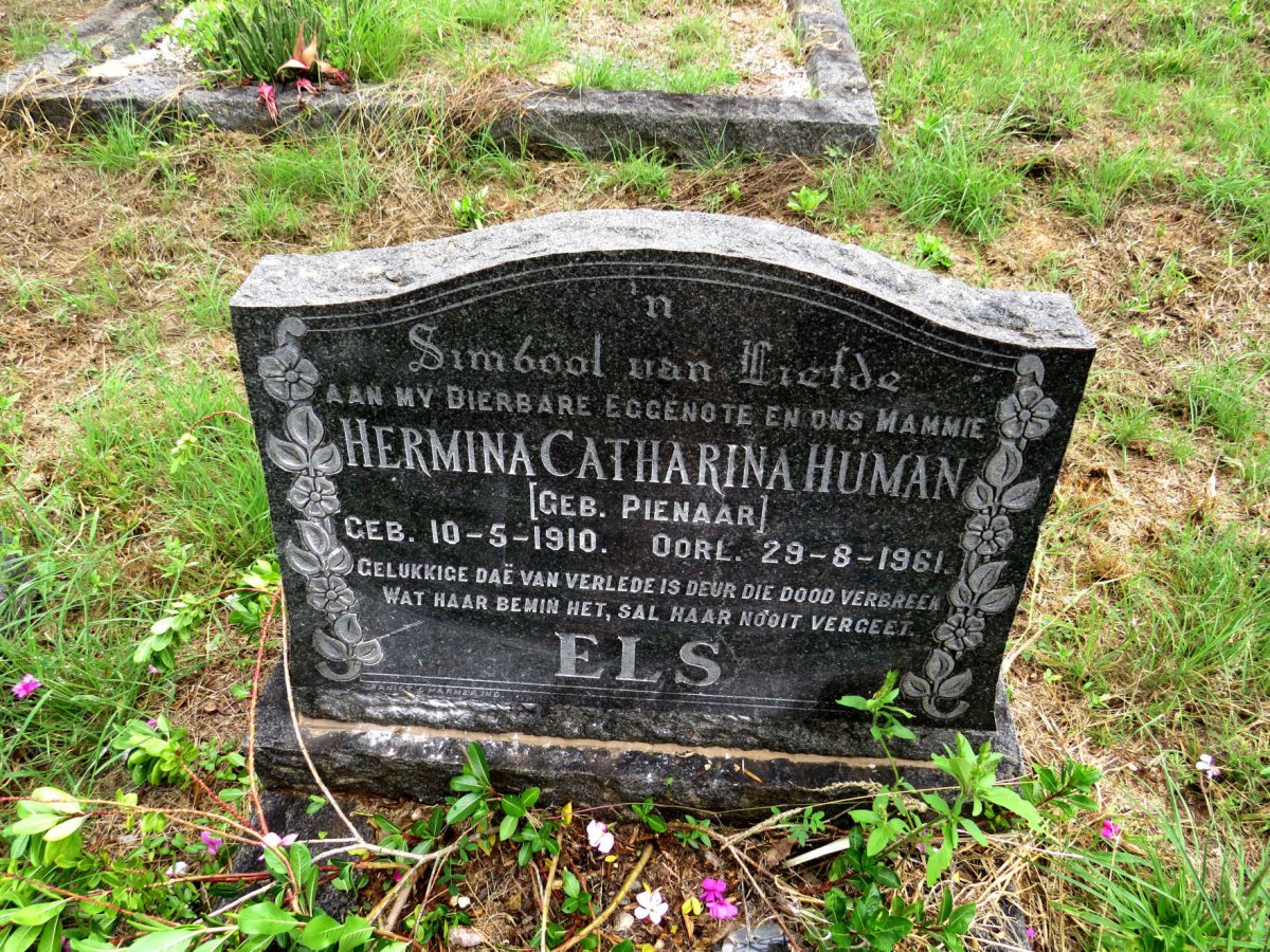 ELS Hermina Catharina Human nee PIENAAR 1910-1961