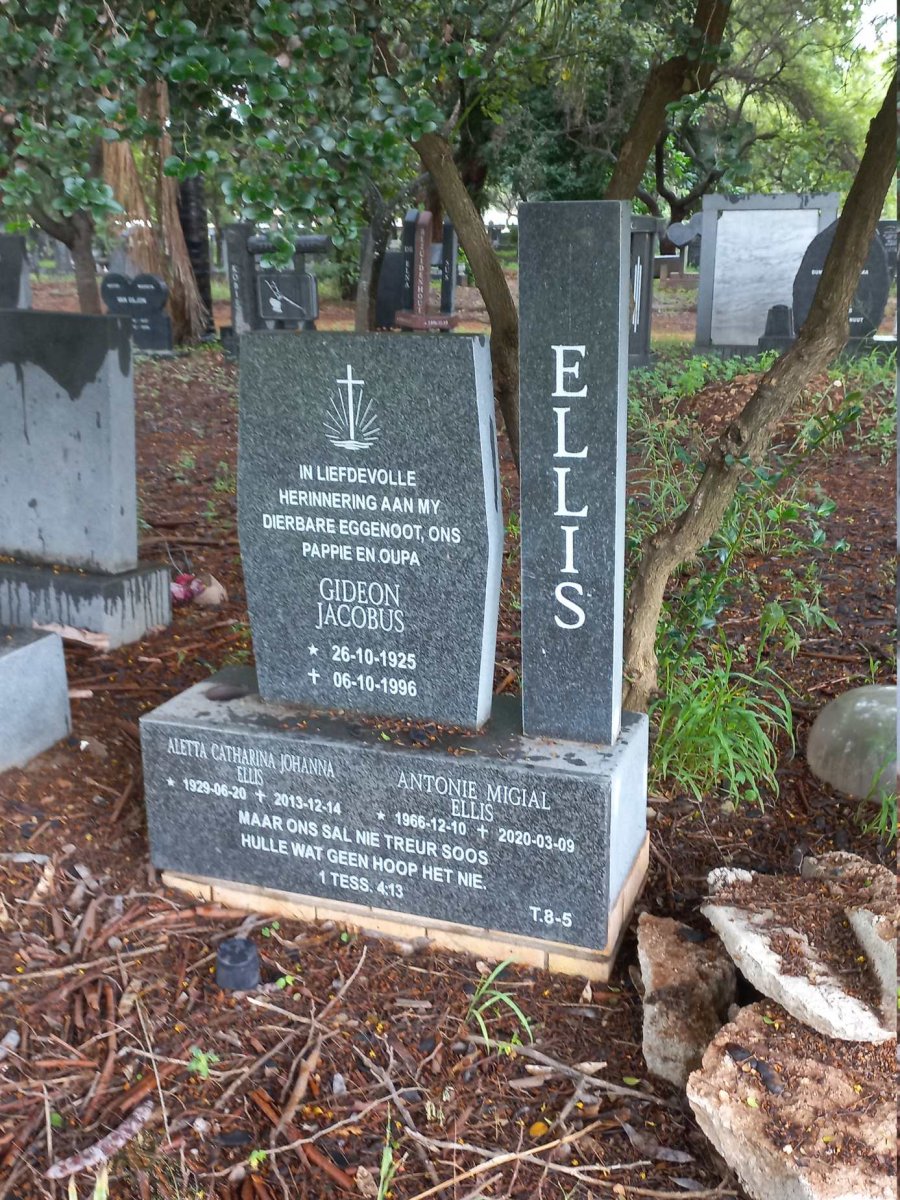 ELLIS Gideon Jacobus 1925-1996 & Aletta Catharina Johanna 1929-2013 :: ELLIS Antonie Migial 1966-2020